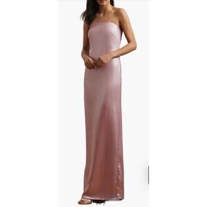 Lauren Ralph Lauren Women’s Foil Strapless Charmeuse Gown Rose Mauve 14‎ NWT